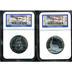 Lot of two Silver Commemoratives NGC
