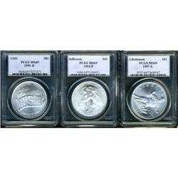 Lot of three Silver Commemoratives PCGS MS69