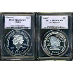 Lot of two Silver Commemoratives PCGS MPR69DCAM