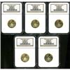Image 1 : Lot of Five 1999 $10 Eagles NGC MS68