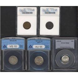Lot of Five Miscellaneous U.S. Coins