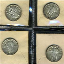 Lot of Four Miscellaneous U.S. Coins Raw