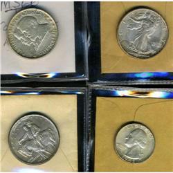 Lot of Four Miscellaneous U.S. Coins Raw