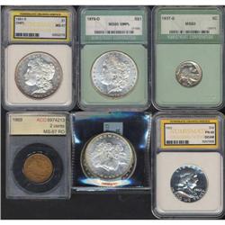 Lot of Six Miscellaneous U.S. Coins