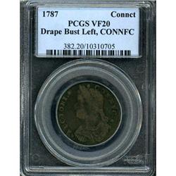 1787 Connecticut. Drape Bust Left, CONNFC PCGS VF20