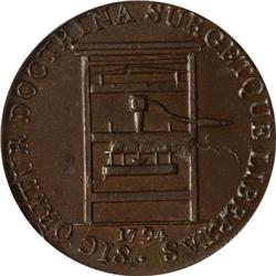 1794 Franklin Press token PCGS MS63 BR