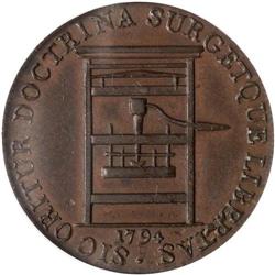 1794 Franklin Press Token PCGS AU55 Breen-1165