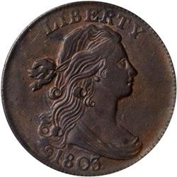 1803 Bust 1C. Sm Date, Small Fraction ANACS AU58