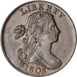 1803 Bust 1C. Sm Date, Small Fraction AU50