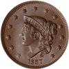 Image 1 : 1837 Coronet Head 1C. Head of 1838 NGC MS65 BR