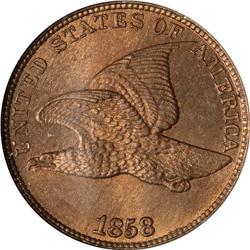 1858 Flying Eagle 1C. Lg Letters NGC MS65