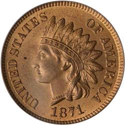 1871 Indian Head 1C PCGS MS65 RD