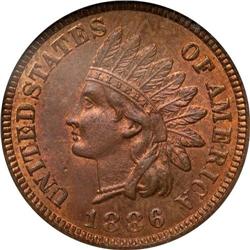1886 Indian Head 1C. Variety 1 NGC MS66 RB