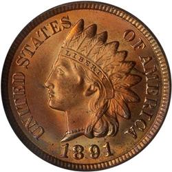 1891 Indian Head 1C NGC MS66 RB