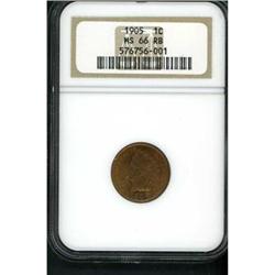 1905 Indian Head 1C NGC MS66 RB