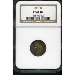 1881 Indian Head 1C NGC PF64 RB