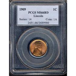 1909 Lincoln 1C PCGS MS66 RD