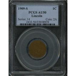 1909-S Lincoln 1C PCGS AU50