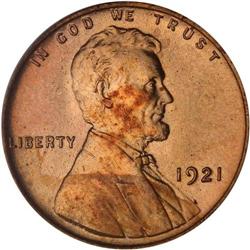 1921 Lincoln 1C PCGS MS66 RD