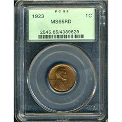 1923 Lincoln 1C PCGS MS65 RD