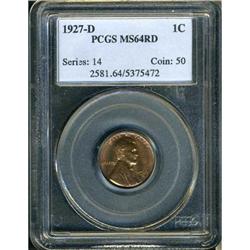 1927-D Lincoln 1C PCGS MS64 RD