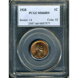 1928 Lincoln 1C PCGS MS66 RD