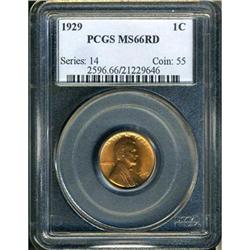 1929 Lincoln 1C PCGS MS66 RD