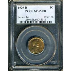 1929-D Lincoln 1C PCGS MS65 RD