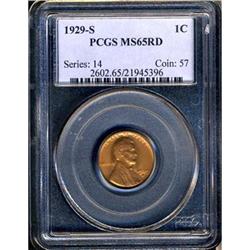 1929-S Lincoln 1C PCGS MS65 RD