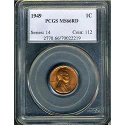 1949 Lincoln 1C PCGS MS66 RD