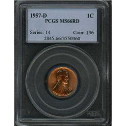 1957-D Lincoln 1C PCGS MS66 RD