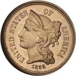 1866 Nickel 3C NGC Proof 65