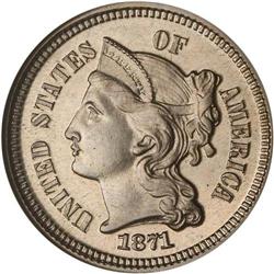 1871 Nickel 3C NGC Proof 65