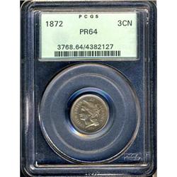 1872 Nickel 3C PCGS Proof 64