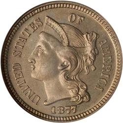 1877 Nickel 3C NGC Proof 65