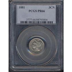 1881 Nickel 3C PCGS Proof 66