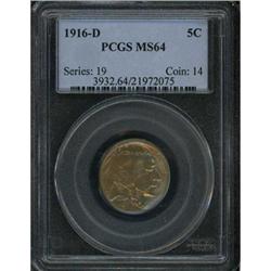 1916-D Buffalo 5C PCGS MS64