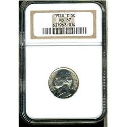 1938-S Jefferson 5C NGC MS67