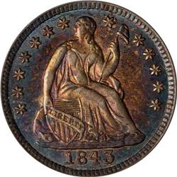 1843 Liberty Seated H10C PCGS AU55
