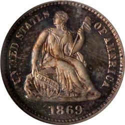 1869 Liberty Seated H10C NGC PF67 CAM