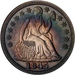 1845 Liberty Seated 10C NGC MS64 FB