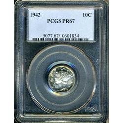 1942 Mercury 10C PCGS Proof 67