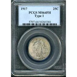 1917 Liberty Standing 25C. Type 1 PCGS MS64 FH