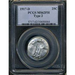 1917-D Liberty Standing 25C. Type 2 PCGS MS62 FH
