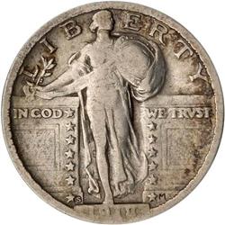 1918/7-S Liberty Standing 25C ANACS VG10