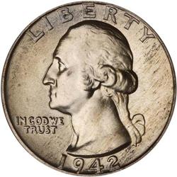 1942 Washington 25C PCGS MS67