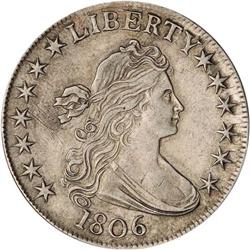 1806 Bust 50C. Pointed 6, No Stem ANACS AU50 Details