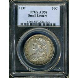 1832 Bust 50C PCGS AU58
