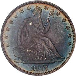 1877 Liberty Seated 50C NGC AU 58