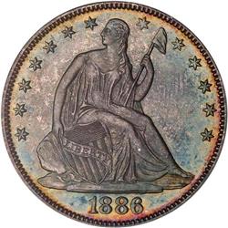 1886 Liberty Seated 50C NGC MS63